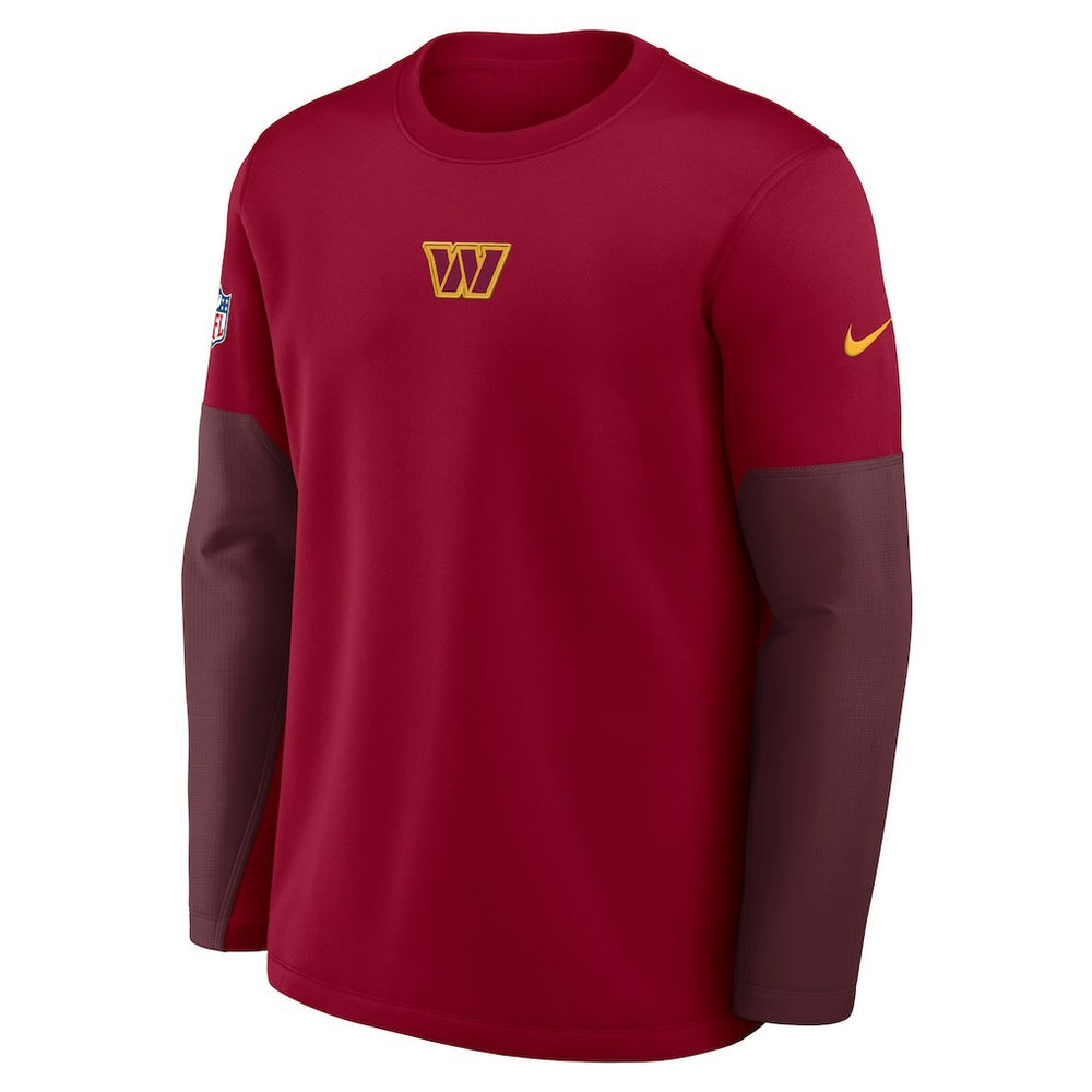 Washington Commanders Sideline Coach Therma-FIT Long Sleeve T-Shirt Burgundy