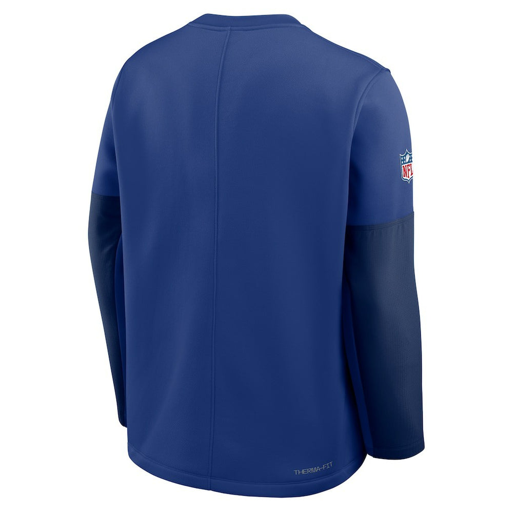 New York Giants Sideline Coach Therma-FIT Long Sleeve T-Shirt Royal