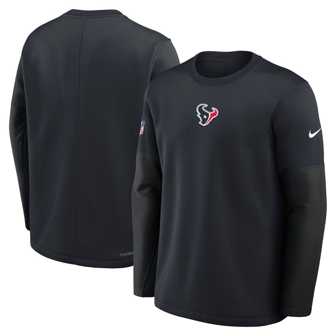 Houston Texans Sideline Coach Therma-FIT Long Sleeve T-Shirt Navy