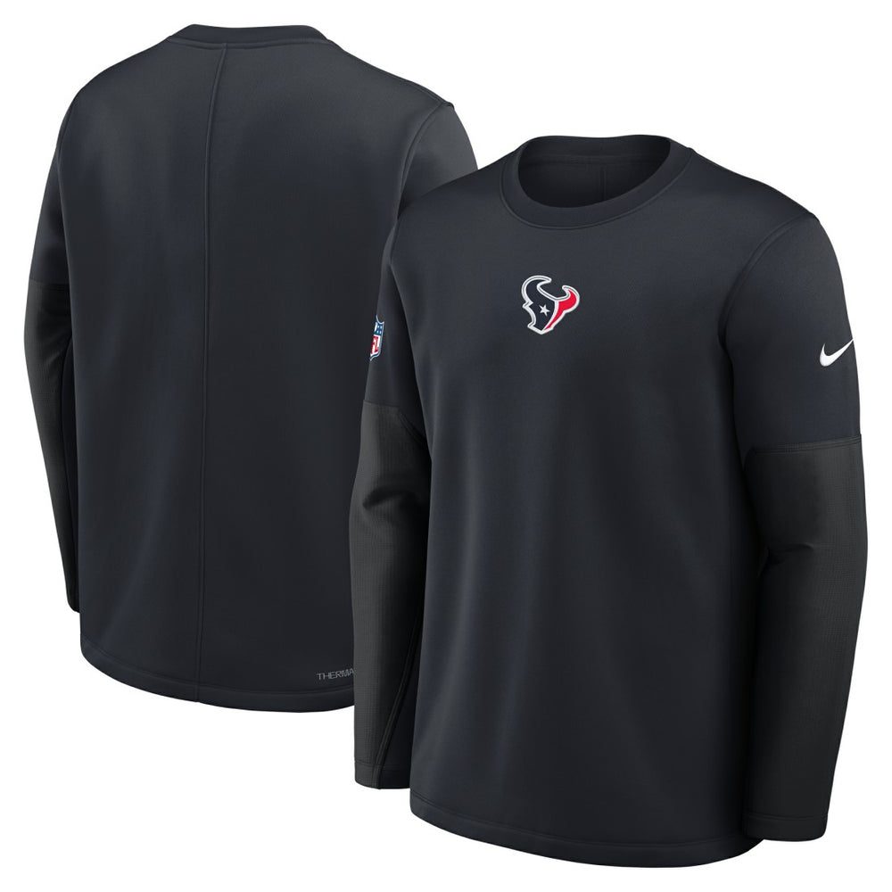 Houston Texans Sideline Coach Therma-FIT Long Sleeve T-Shirt Navy