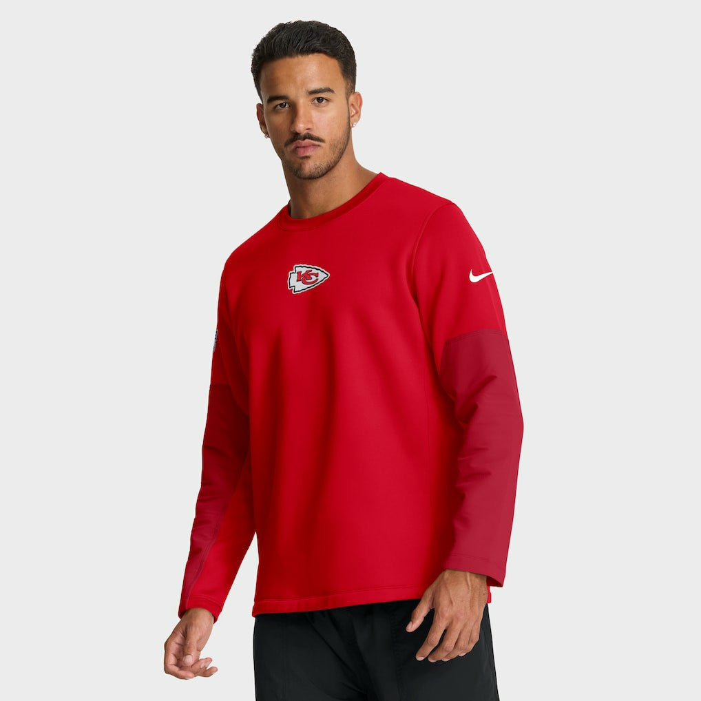 Kansas City Chiefs Sideline Coach Therma-FIT Long Sleeve T-Shirt Red