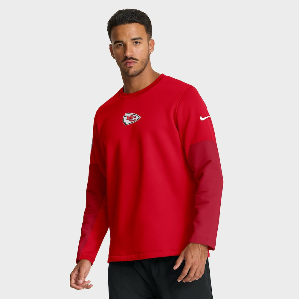 Kansas City Chiefs Sideline Coach Therma-FIT Long Sleeve T-Shirt Red