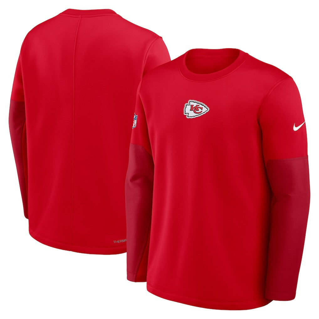 Kansas City Chiefs Sideline Coach Therma-FIT Long Sleeve T-Shirt Red