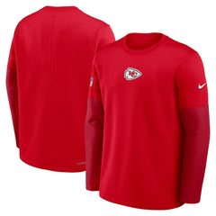 Kansas City Chiefs Sideline Coach Therma-FIT Long Sleeve T-Shirt Red