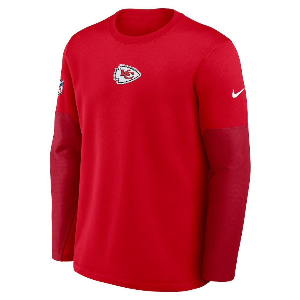 Kansas City Chiefs Sideline Coach Therma-FIT Long Sleeve T-Shirt Red