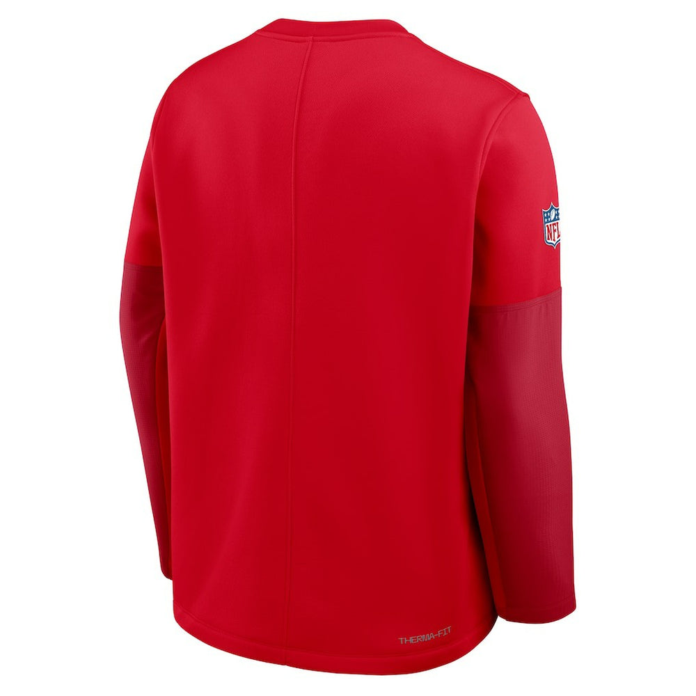 Kansas City Chiefs Sideline Coach Therma-FIT Long Sleeve T-Shirt Red