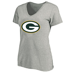 Green Bay Packers Women's Plus Size V-Neck T-Shirt Heather Gray
