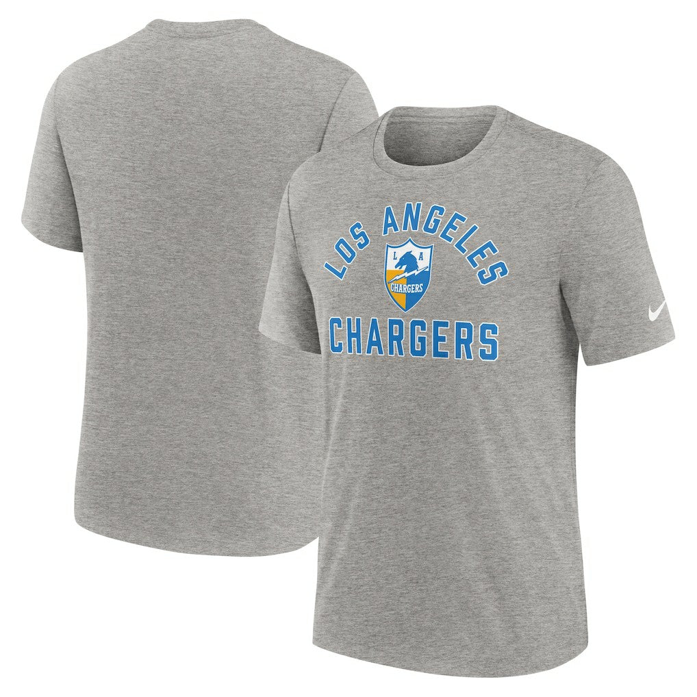 Los Angeles Chargers Favorable Timeline Tri-Blend T-Shirt Heather Gray