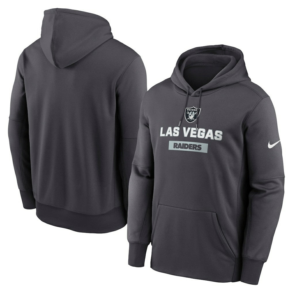 Las Vegas Raiders Toss Sweep Performance Pullover Hoodie Anthracite