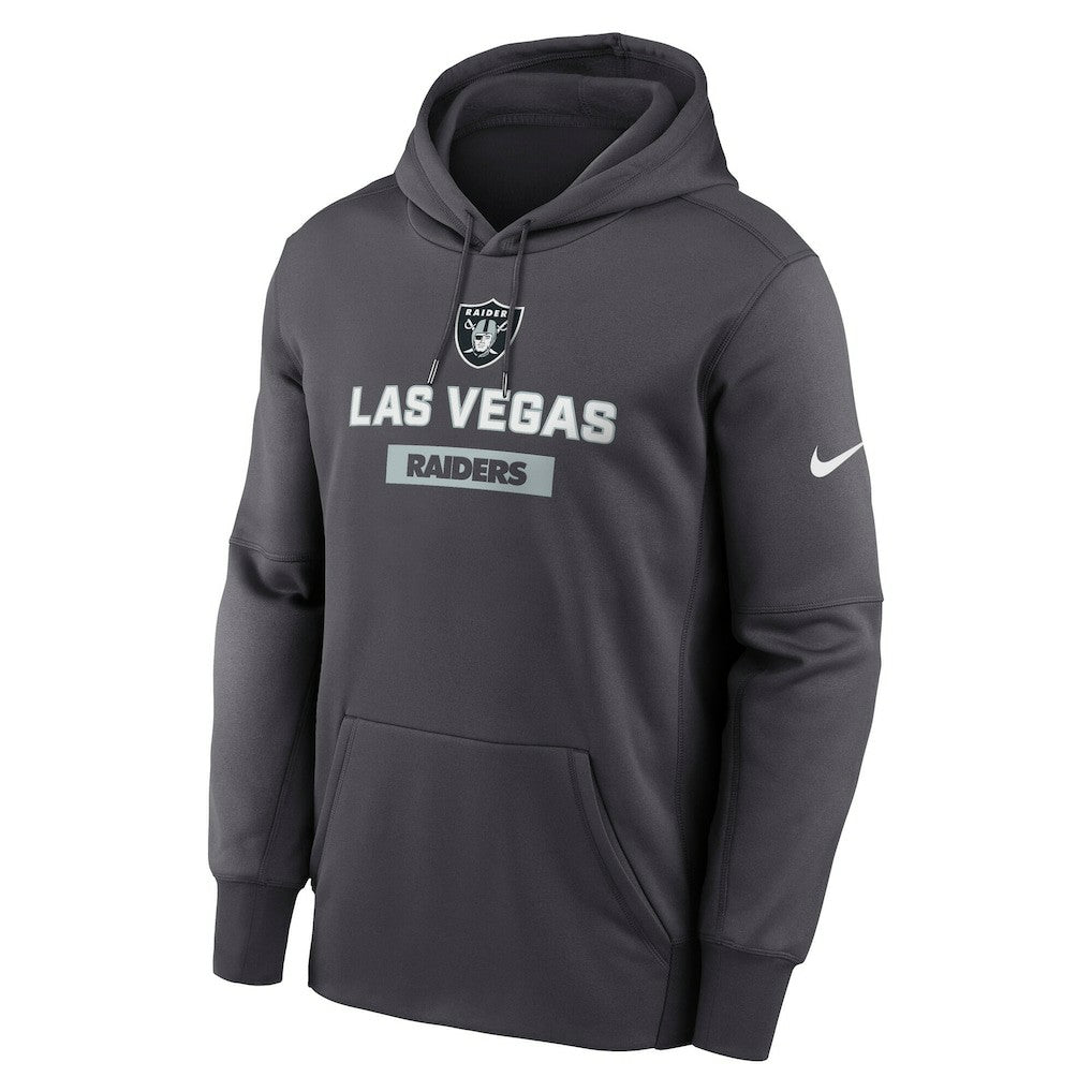 Las Vegas Raiders Toss Sweep Performance Pullover Hoodie Anthracite