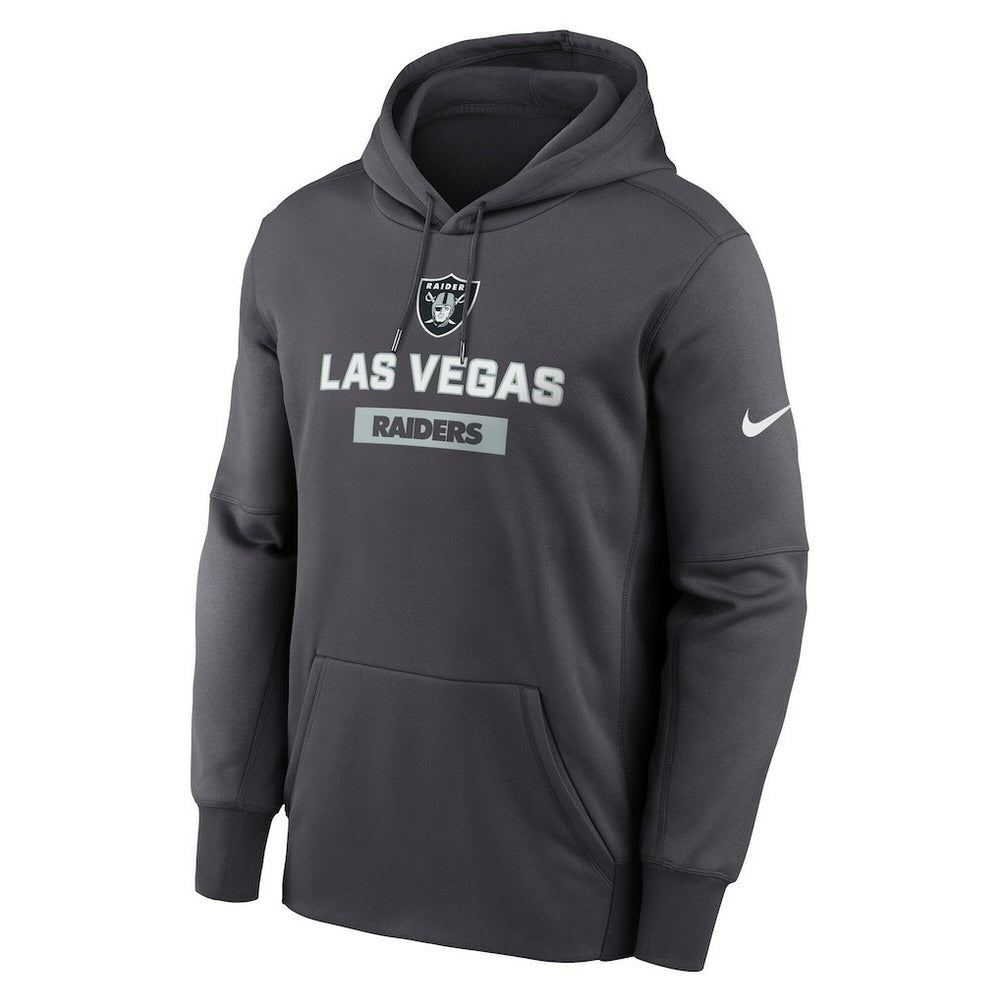 Las Vegas Raiders Toss Sweep Performance Pullover Hoodie Anthracite
