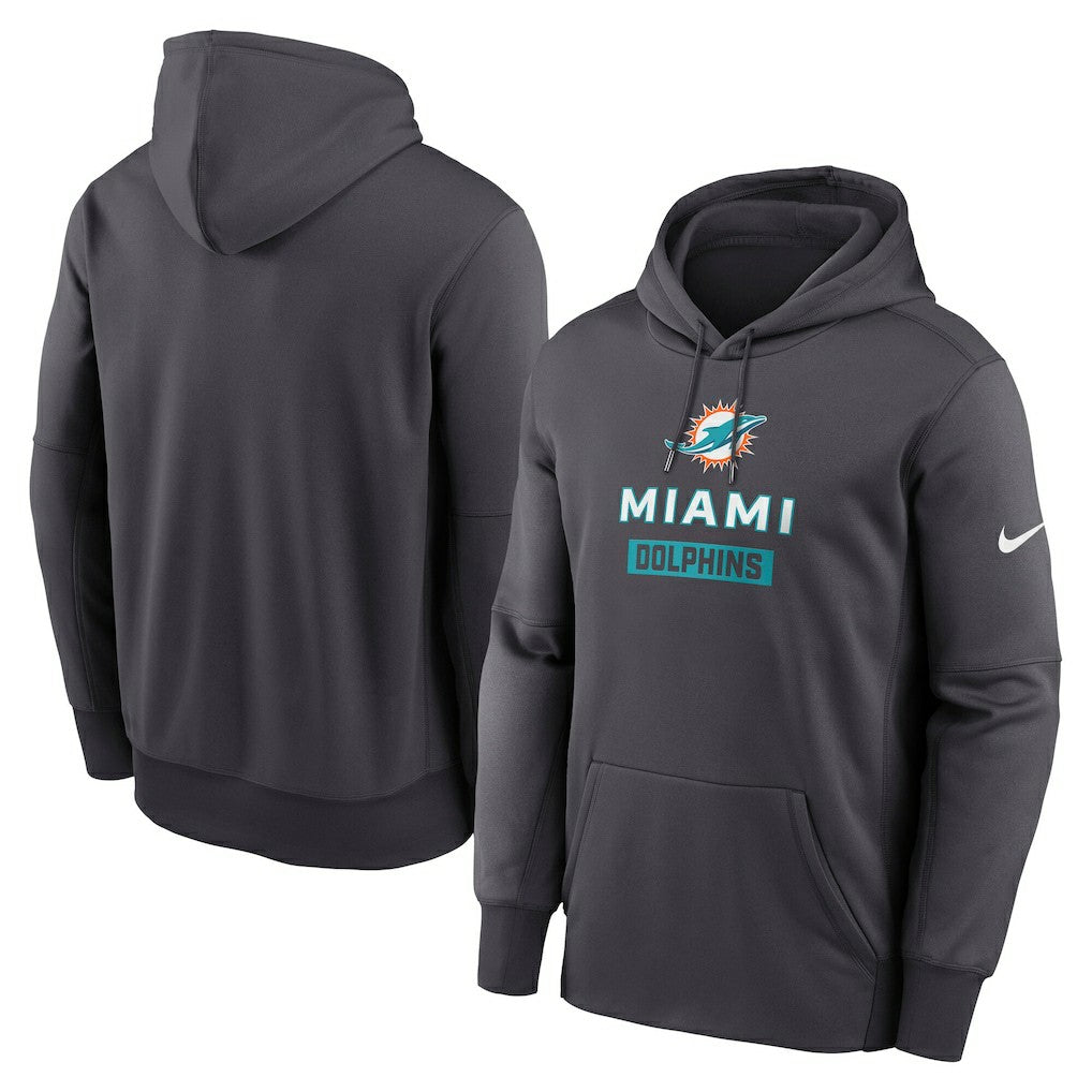 Miami Dolphins Toss Sweep Performance Pullover Hoodie Anthracite