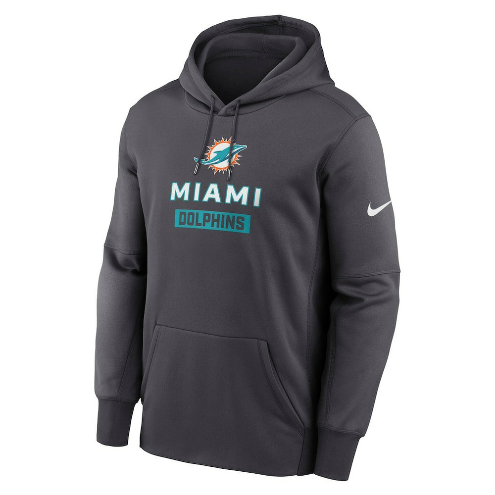 Miami Dolphins Toss Sweep Performance Pullover Hoodie Anthracite