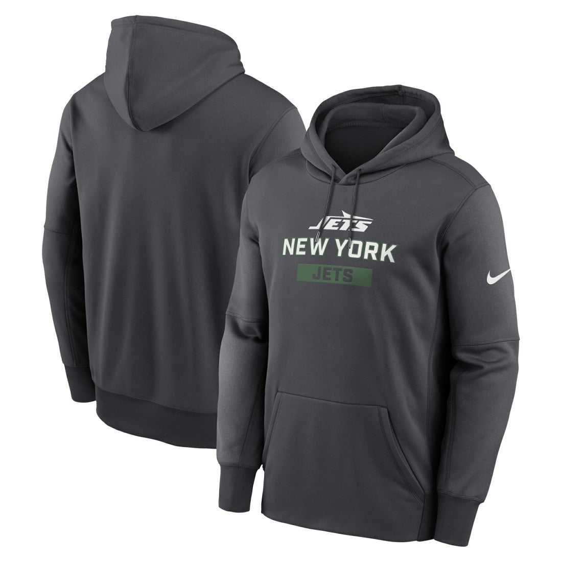 New York Jets Toss Sweep Performance Pullover Hoodie Anthracite