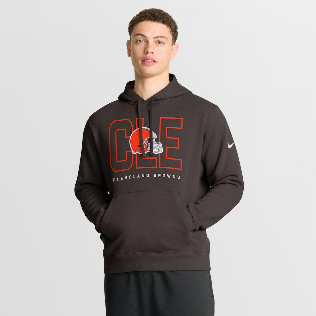 Cleveland Browns Busted Play Club Fleece Pullover Hoodie Brown