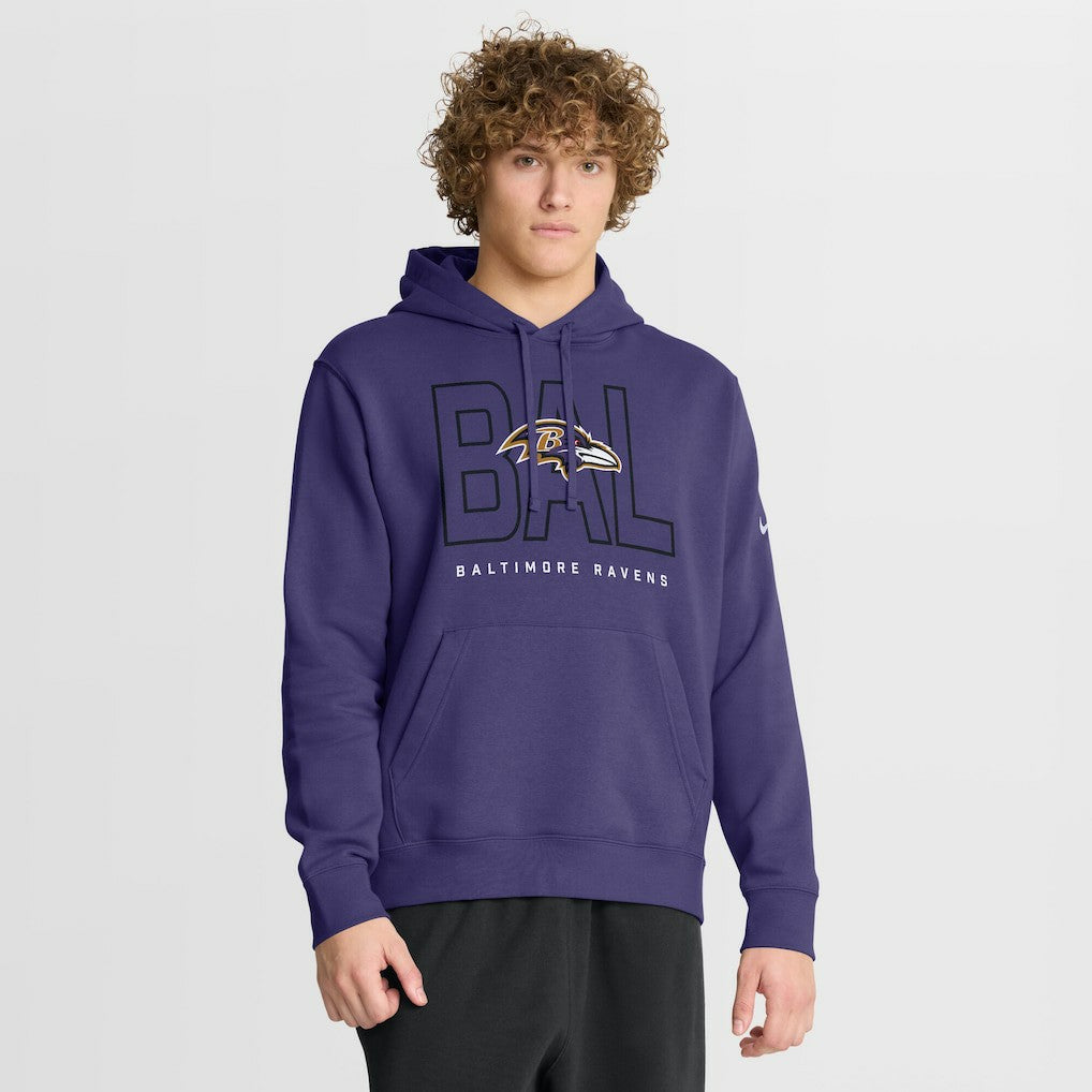 Baltimore Ravens Busted Play Club Fleece Pullover Hoodie Purple