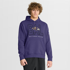 Baltimore Ravens Busted Play Club Fleece Pullover Hoodie Purple
