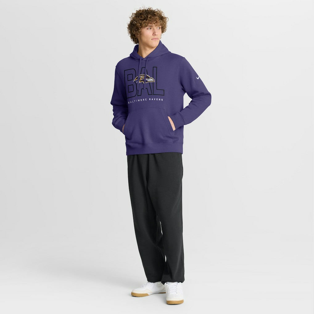 Baltimore Ravens Busted Play Club Fleece Pullover Hoodie Purple