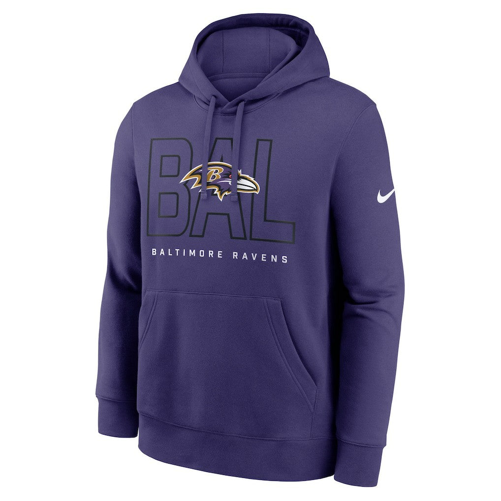 Baltimore Ravens Busted Play Club Fleece Pullover Hoodie Purple