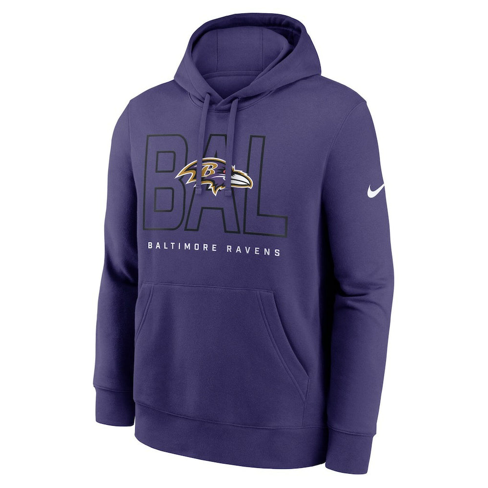Baltimore Ravens Busted Play Club Fleece Pullover Hoodie Purple