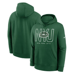 New York Jets Busted Play Club Fleece Pullover Hoodie Green