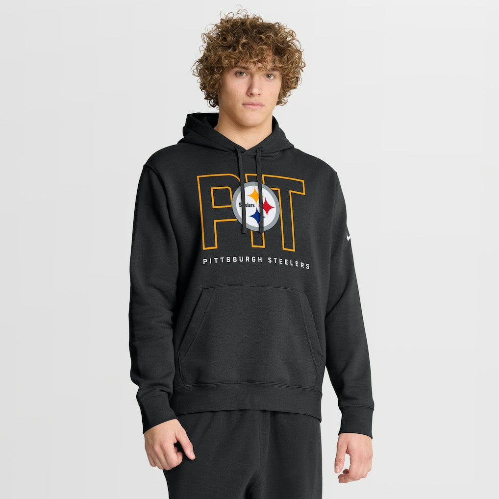Pittsburgh Steelers Busted Play Club Fleece Pullover Hoodie Black