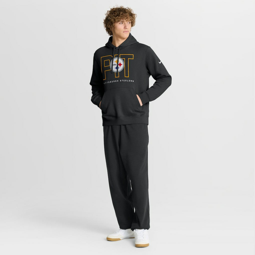 Pittsburgh Steelers Busted Play Club Fleece Pullover Hoodie Black