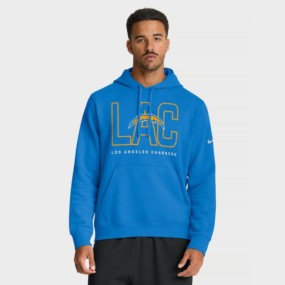 Los Angeles Chargers Busted Play Club Fleece Pullover Hoodie Powder Blue