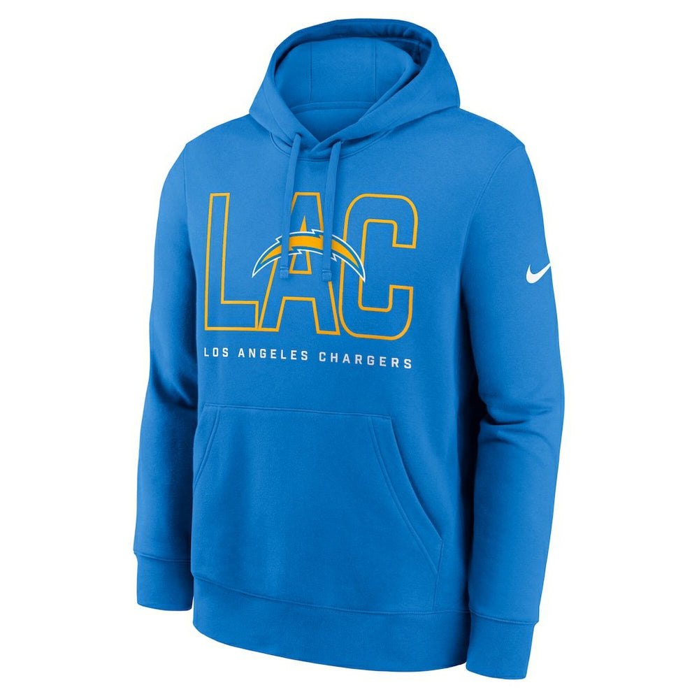 Los Angeles Chargers Busted Play Club Fleece Pullover Hoodie Powder Blue
