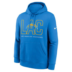 Los Angeles Chargers Busted Play Club Fleece Pullover Hoodie Powder Blue