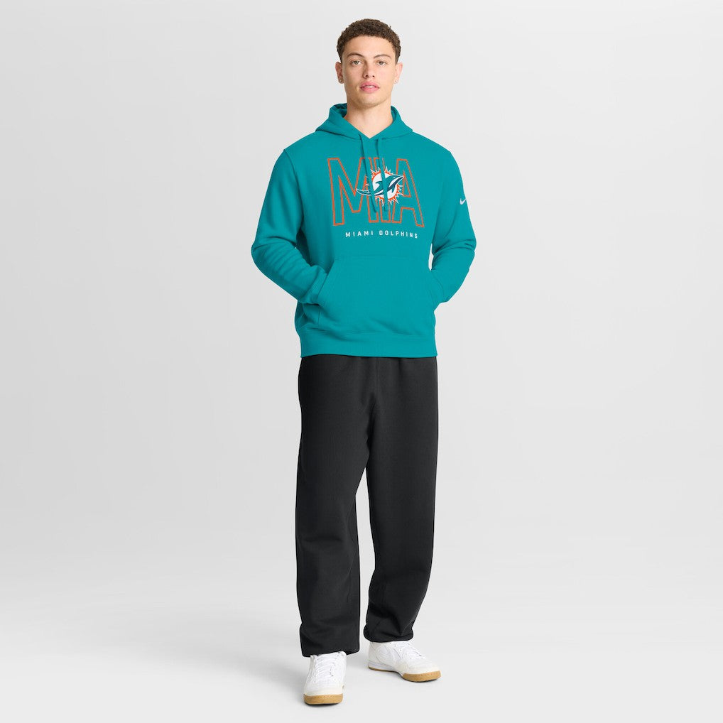 Miami Dolphins Busted Play Club Fleece Pullover Hoodie Aqua