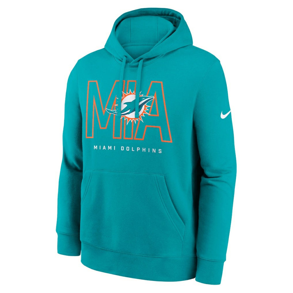 Miami Dolphins Busted Play Club Fleece Pullover Hoodie Aqua