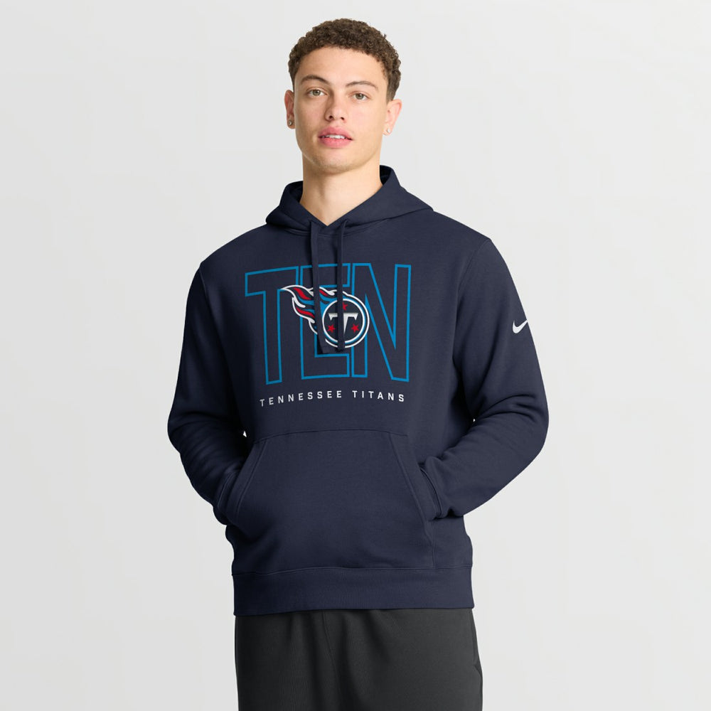 Tennessee Titans Busted Play Club Fleece Pullover Hoodie Navy