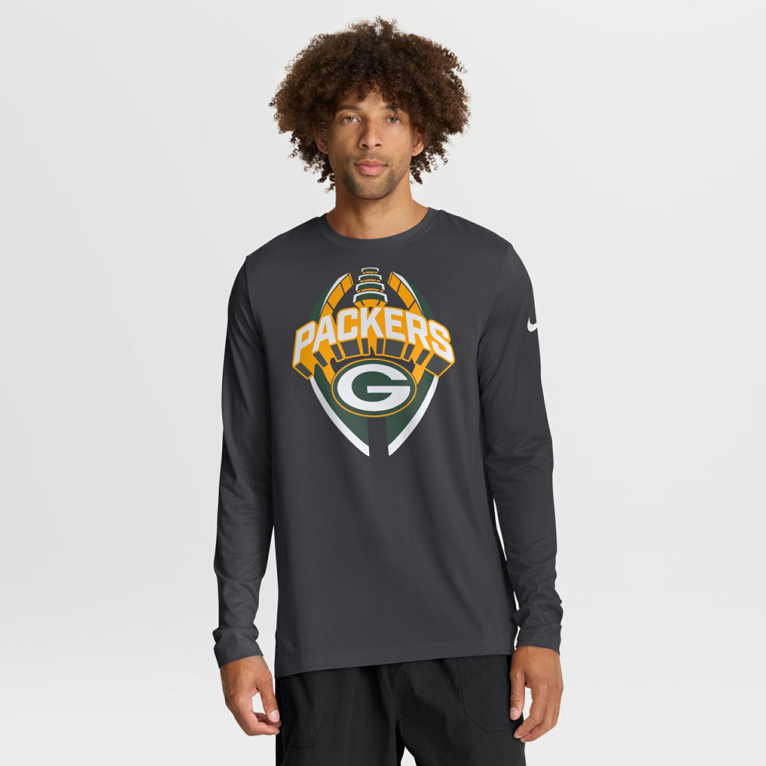 Green Bay Packers Primetime Legend Icon Performance Long Sleeve T-Shirt Anthracite