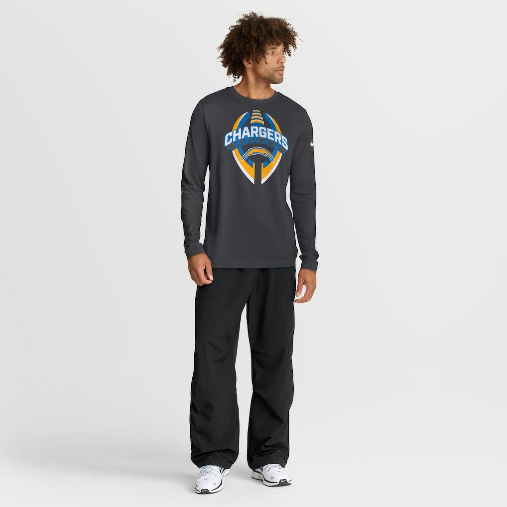 Los Angeles Chargers Primetime Legend Icon Performance Long Sleeve T-Shirt Anthracite