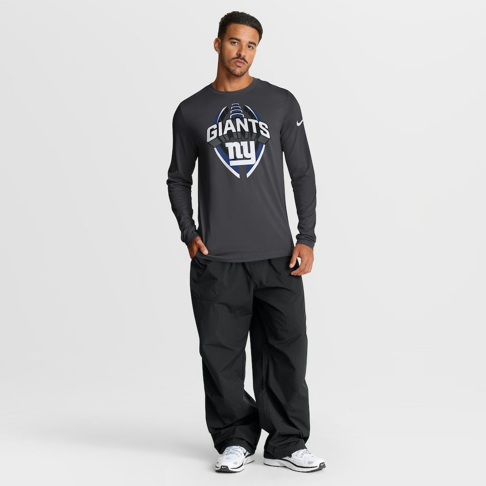 New York Giants Primetime Legend Icon Performance Long Sleeve T-Shirt Anthracite