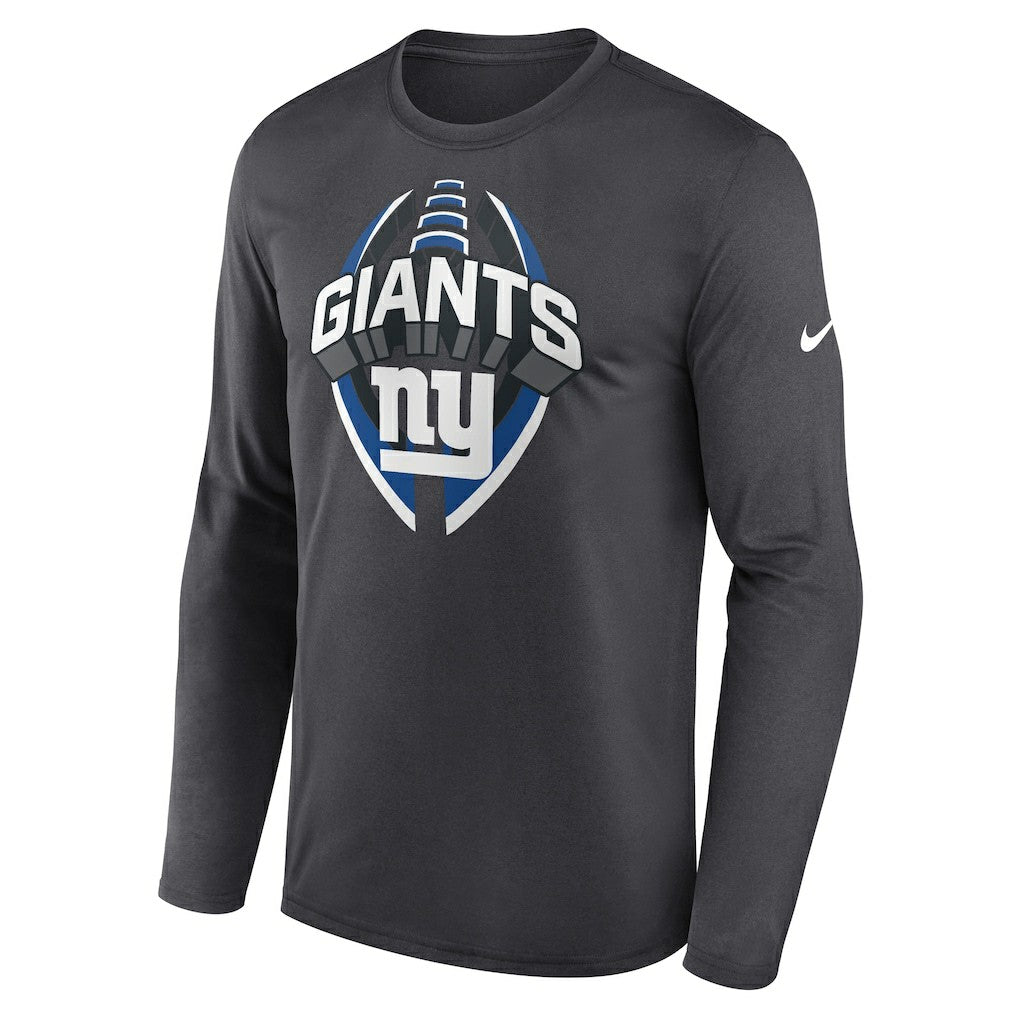 New York Giants Primetime Legend Icon Performance Long Sleeve T-Shirt Anthracite