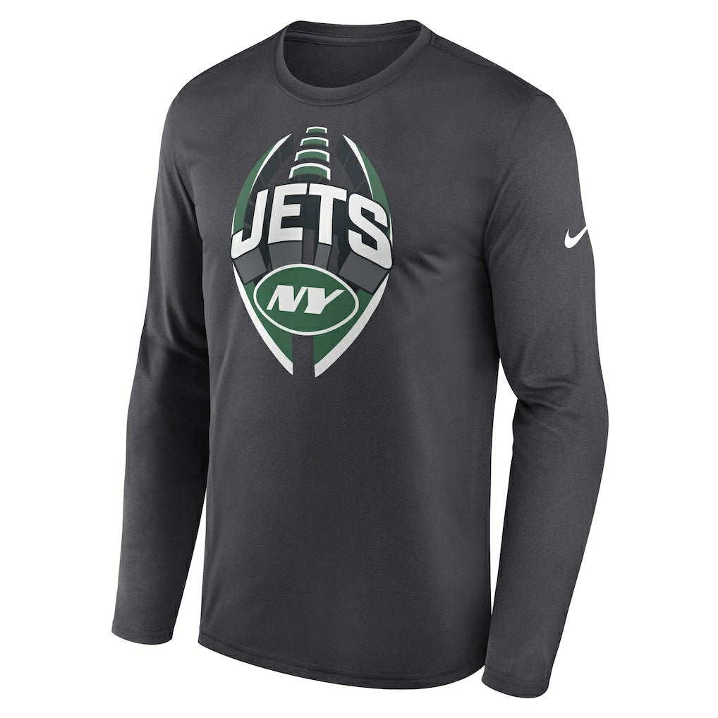 New York Jets Primetime Legend Icon Performance Long Sleeve T-Shirt Anthracite