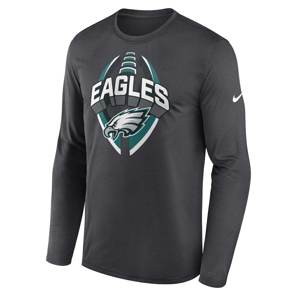 Philadelphia Eagles Primetime Legend Icon Performance Long Sleeve T-Shirt Anthracite