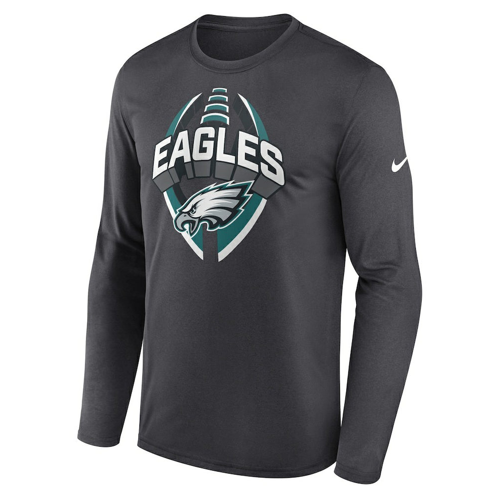 Philadelphia Eagles Primetime Legend Icon Performance Long Sleeve T-Shirt Anthracite