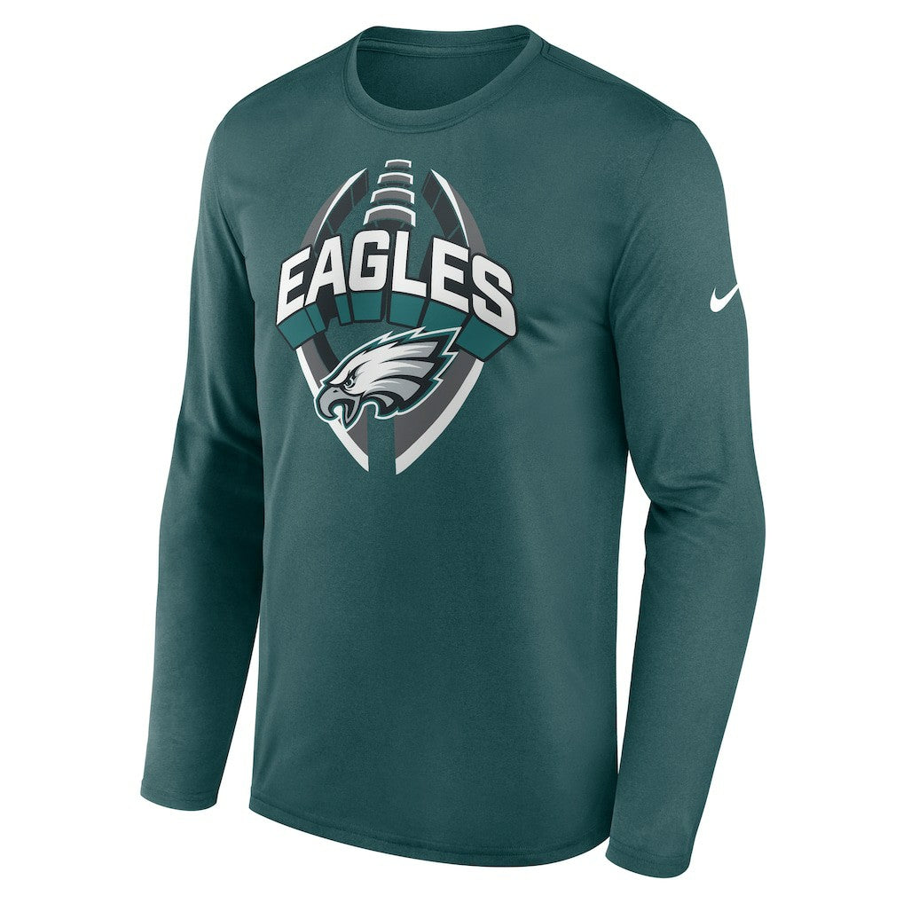 Philadelphia Eagles Primetime Legend Icon Performance Long Sleeve T-Shirt Midnight Green