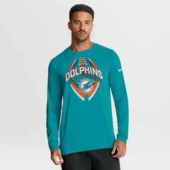 Miami Dolphins Primetime Legend Icon Performance Long Sleeve T-Shirt Aqua