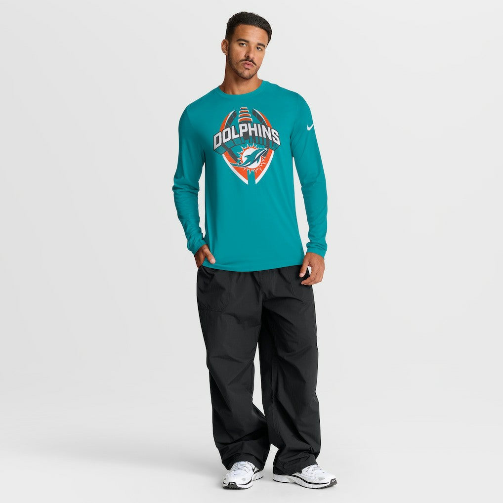 Miami Dolphins Primetime Legend Icon Performance Long Sleeve T-Shirt Aqua