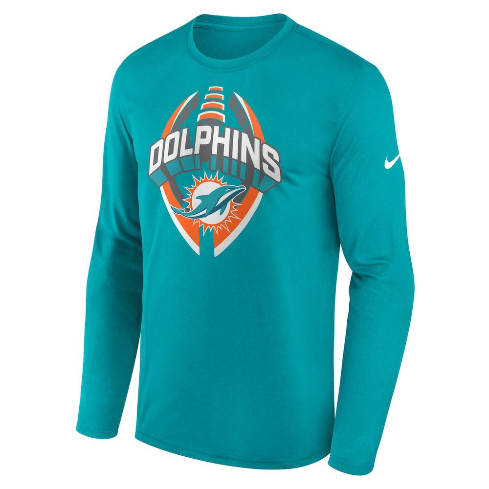 Miami Dolphins Primetime Legend Icon Performance Long Sleeve T-Shirt Aqua