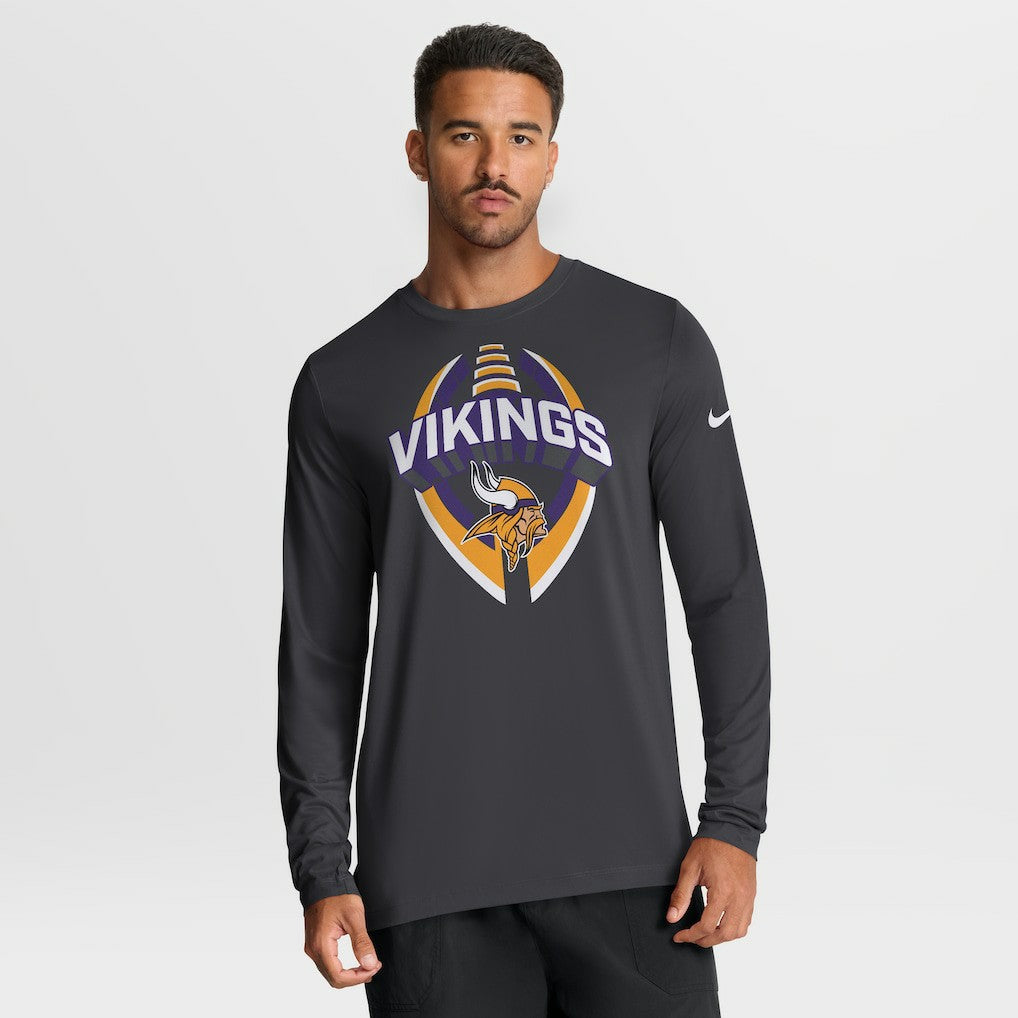 Minnesota Vikings Primetime Legend Icon Performance Long Sleeve T-Shirt Anthracite