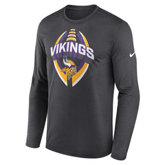 Minnesota Vikings Primetime Legend Icon Performance Long Sleeve T-Shirt Anthracite