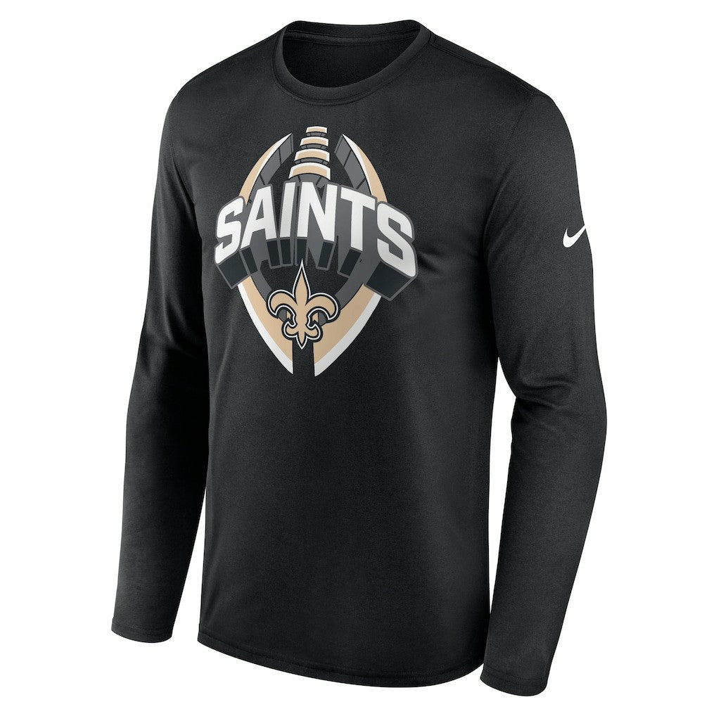 New Orleans Saints Primetime Legend Icon Performance Long Sleeve T-Shirt Black