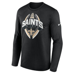 New Orleans Saints Primetime Legend Icon Performance Long Sleeve T-Shirt Black