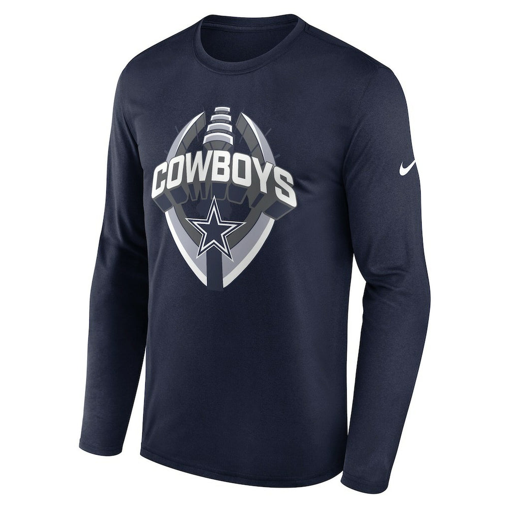 Dallas Cowboys Primetime Legend Icon Performance Long Sleeve T-Shirt Navy