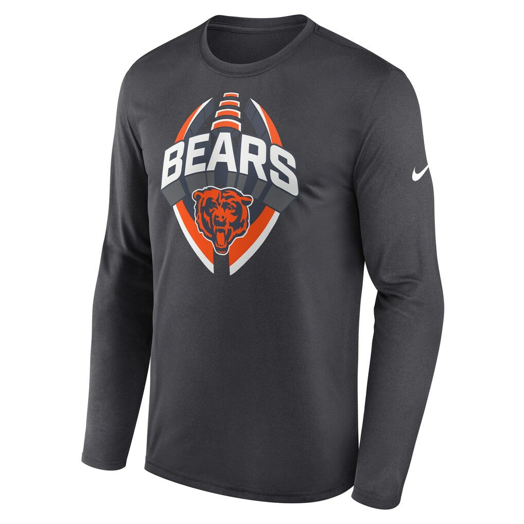 Chicago Bears Primetime Legend Icon Performance Long Sleeve T-Shirt Anthracite